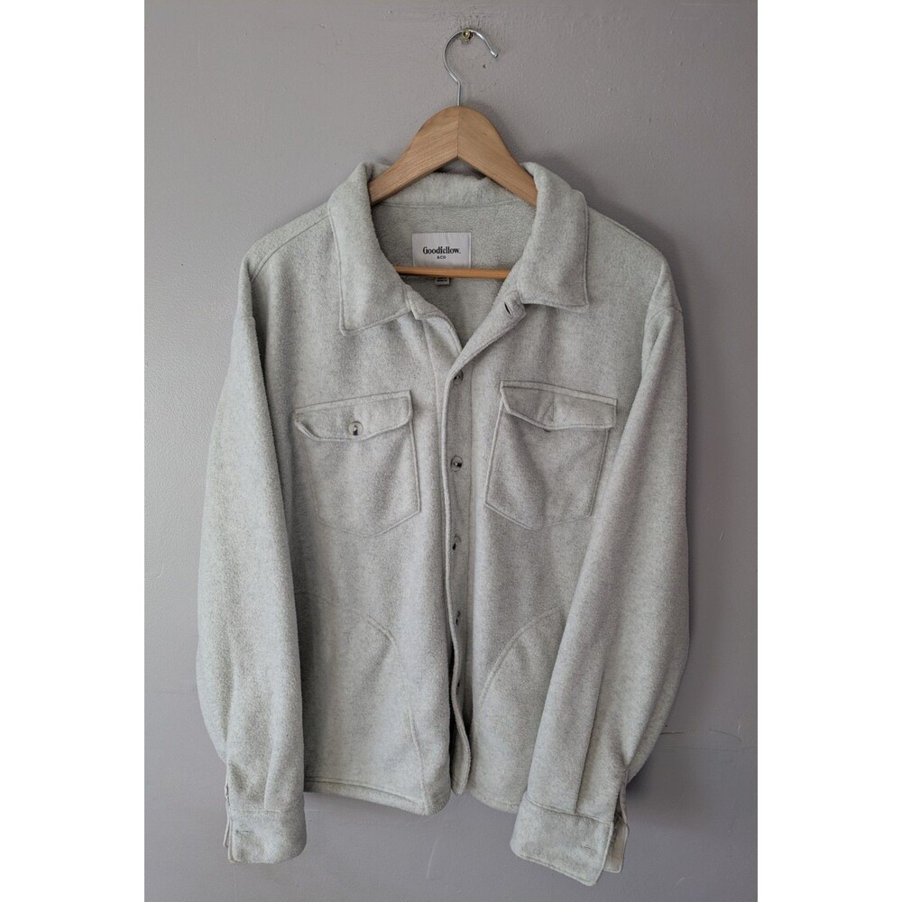 Goodfellow Mens L Fleece Shirt Jacket, overshirt,Gray Shacket, target